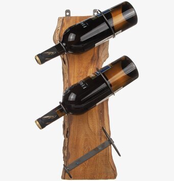 Bild av elegant vinställ i trä och råmetall för hemmet