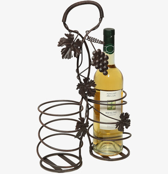 Foto: Antikbrun vinhållare med rustik design och detaljer