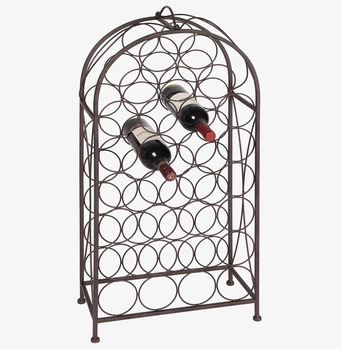 Bild av ett antikbrunt vinställ med elegant design