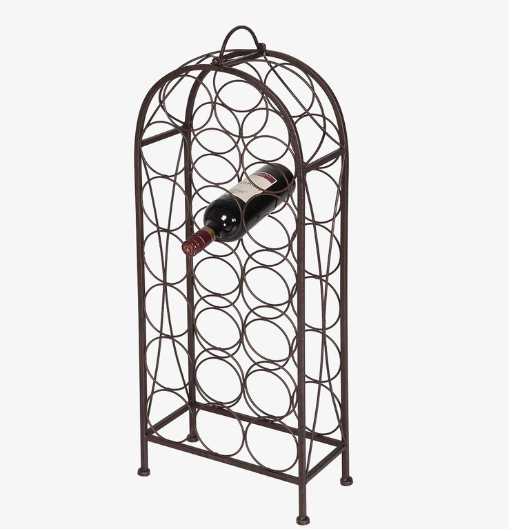 Bild av antikbrunt vinställ i metall med klassisk design