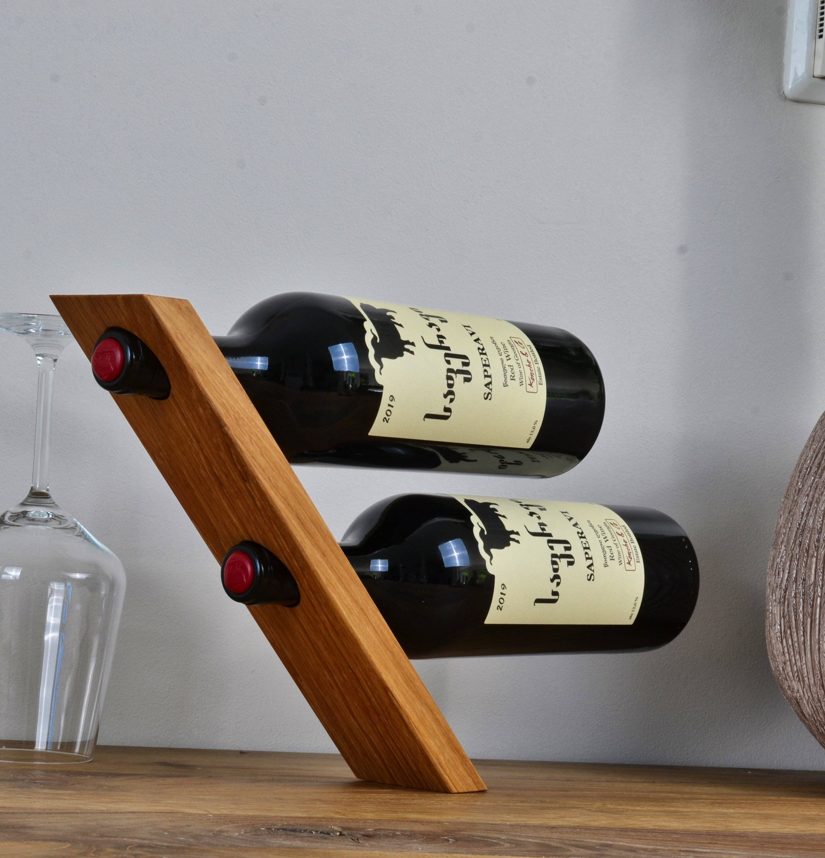Magisk Vinflaskhållare Oljad Ek Natuhr Vinställ