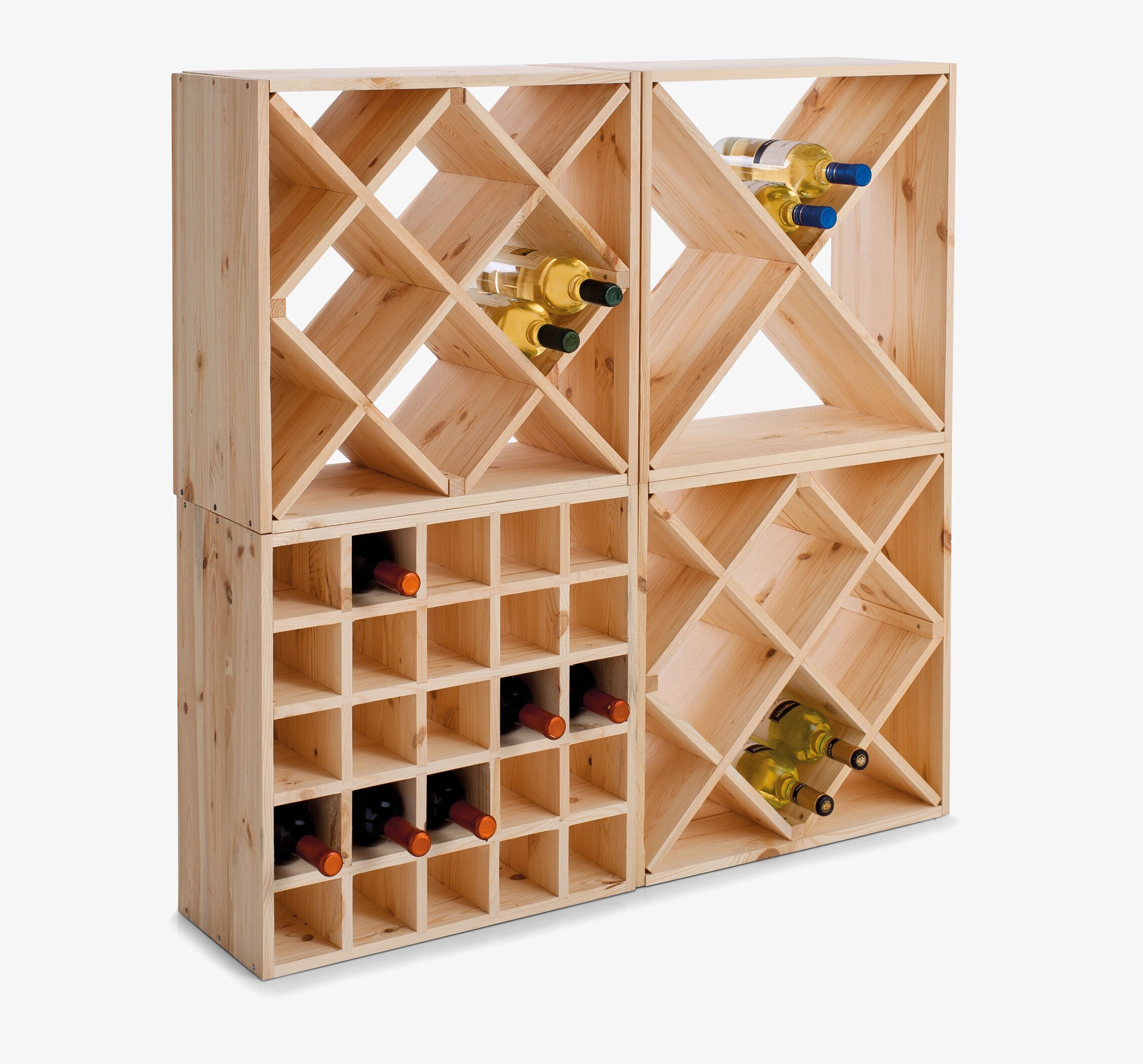 Vinställ 24 Flaskor Kryss Furu 25 Zeller Stora vinställ