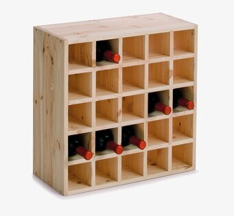 Bild av trä vinställ för 25 flaskor med elegant design