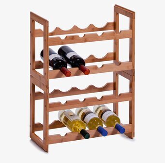 Foto av bambuvinställ för åtta flaskor, elegant design