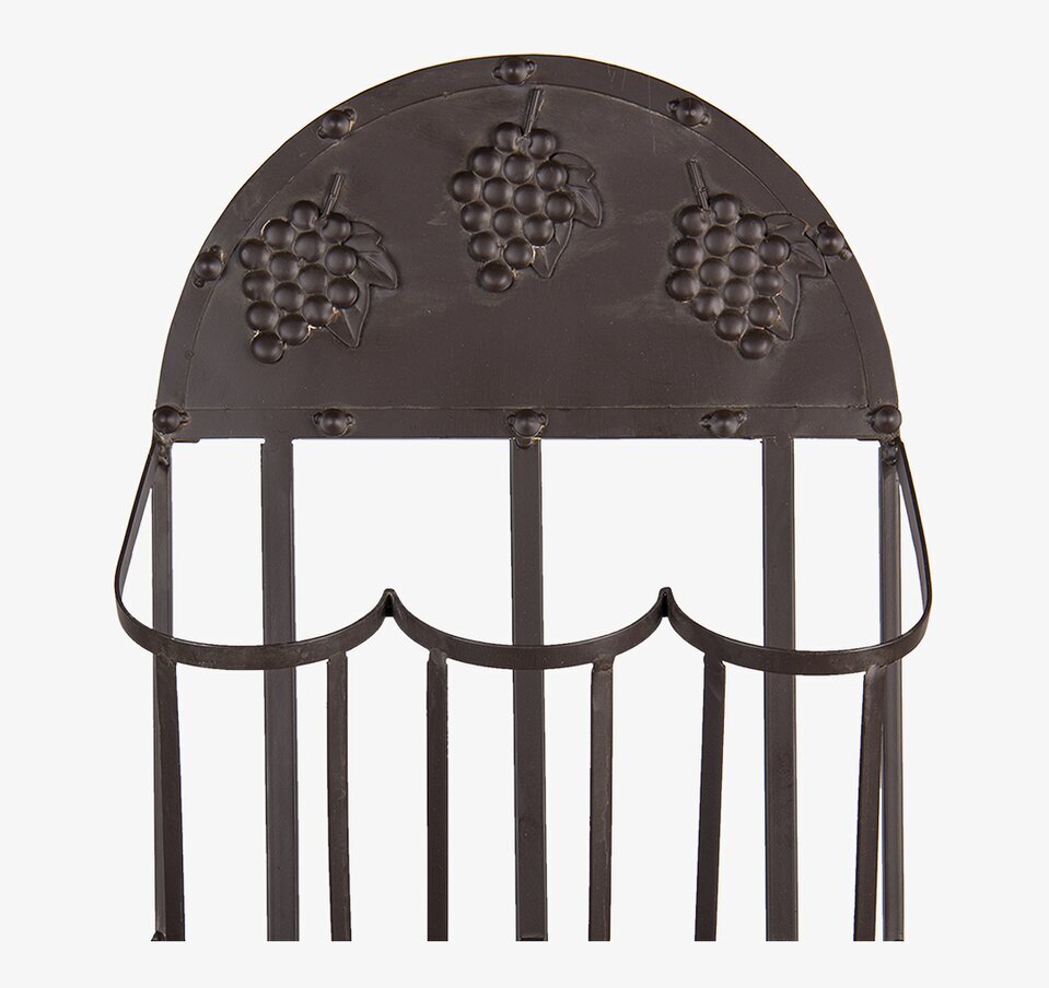 Bild av väggmonterat vinställ i järn med druvdetaljer