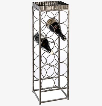Foto av elegant vinställ för 12 flaskor i stålkonstruktion