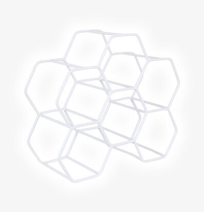 Bild av stilrent vinställ med bikakestruktur i metall