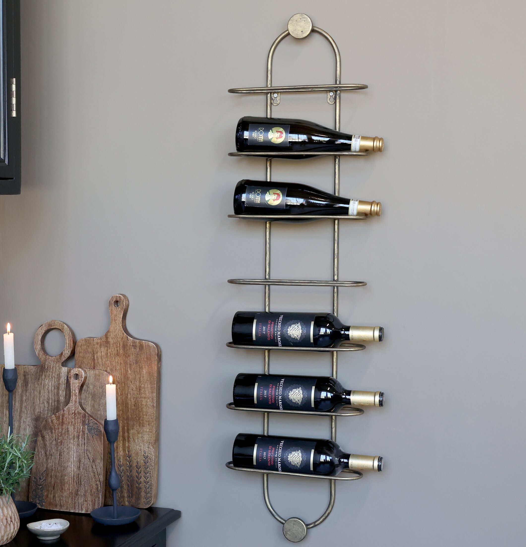 Vinställ Vägg Mässing Chic Antique